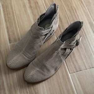 Vince Camuto Beige Perforated Ankle Boots